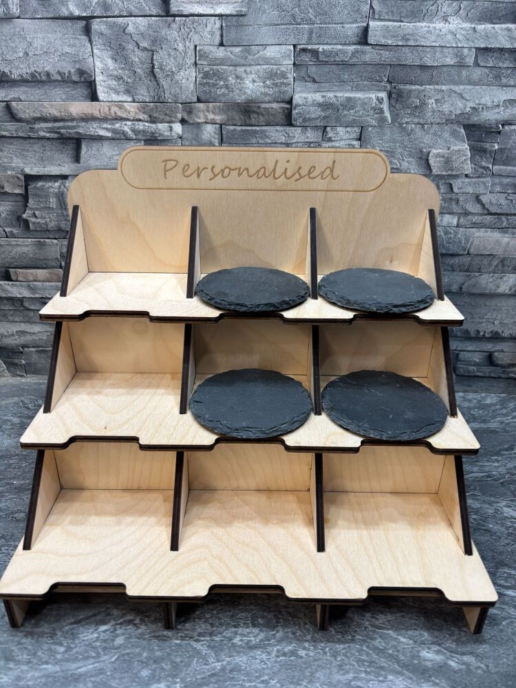 9-Slot Coaster Display Stand