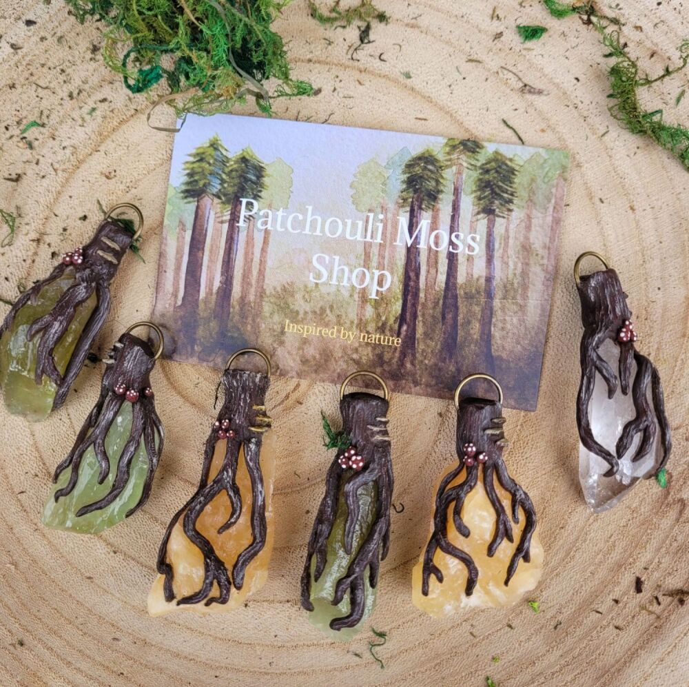 "Beneath The Surface" Crystal roots pendant collection