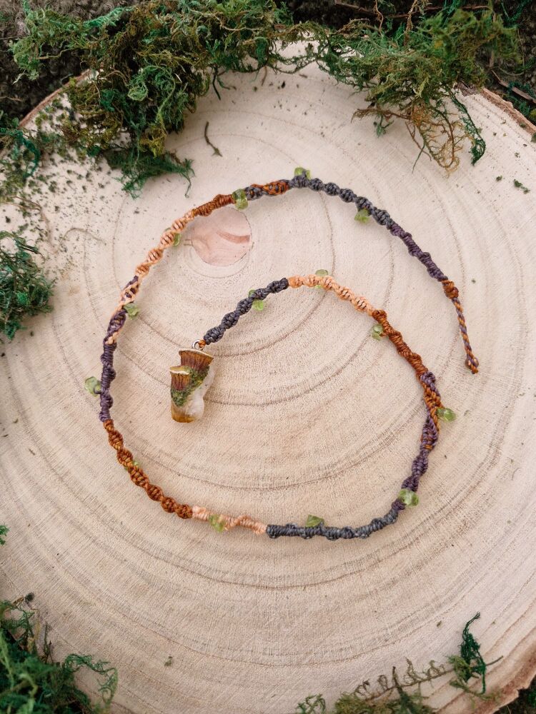 Woodland Spirit  wonderlock wrap (with loop attachment) with peridot & citrine