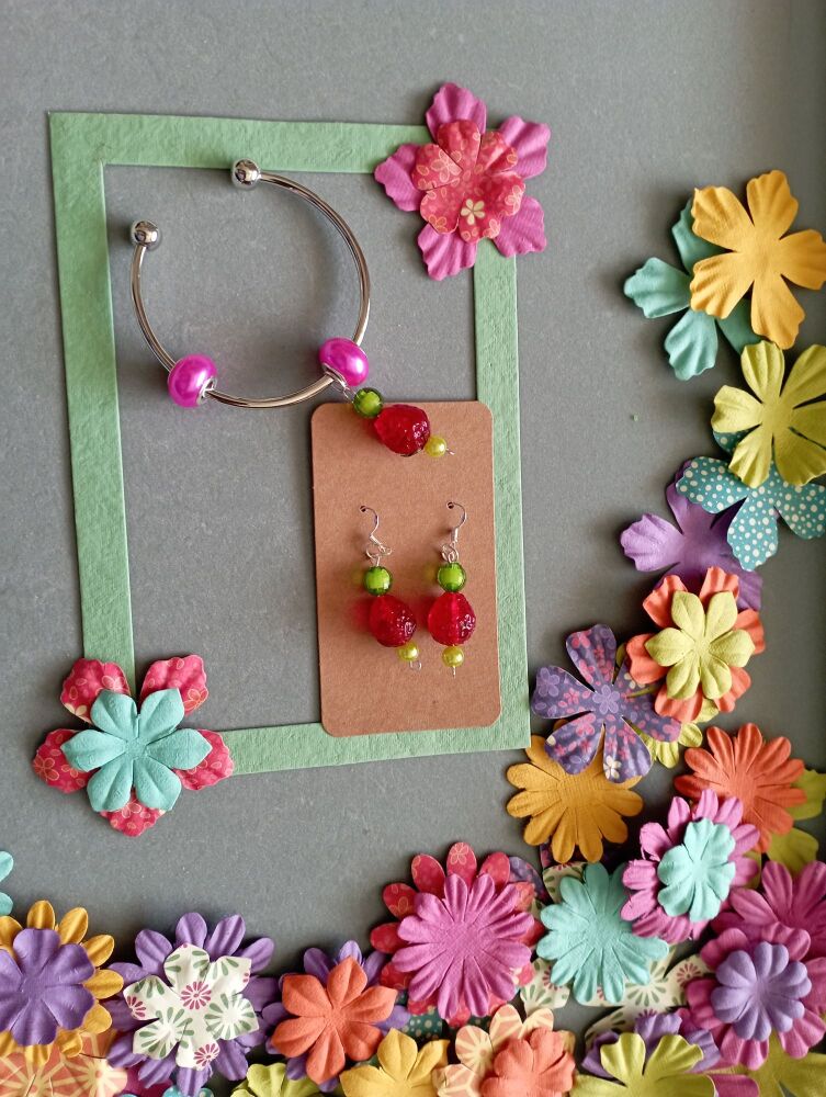 Sweet Harvest Raspberry Bangle & Ear-Ring Set