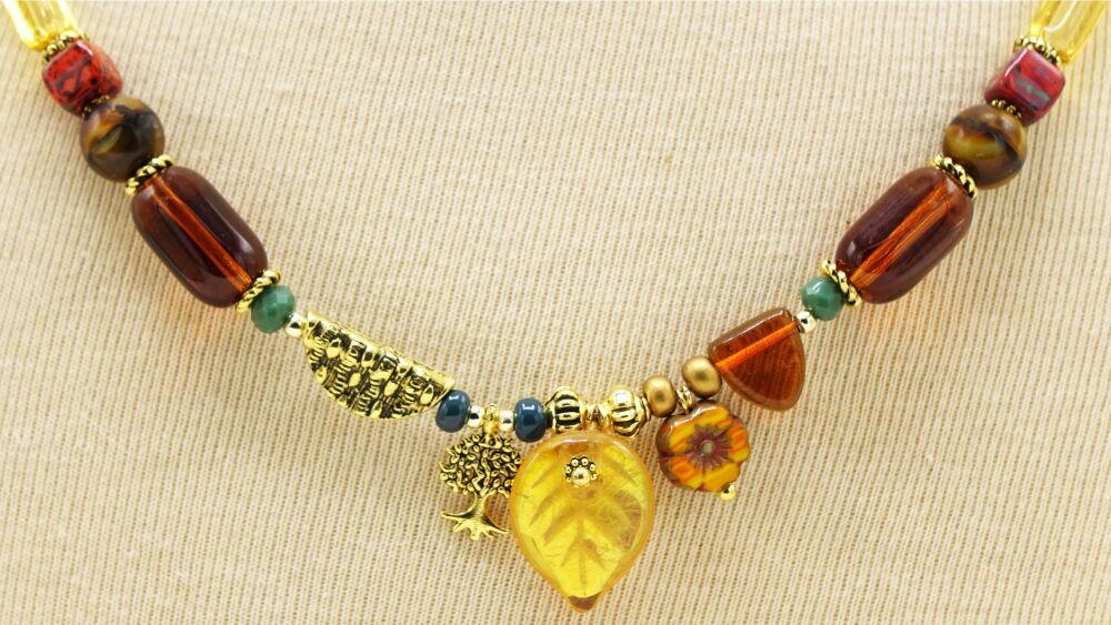 Boho Beaded Tree of Life Necklace
