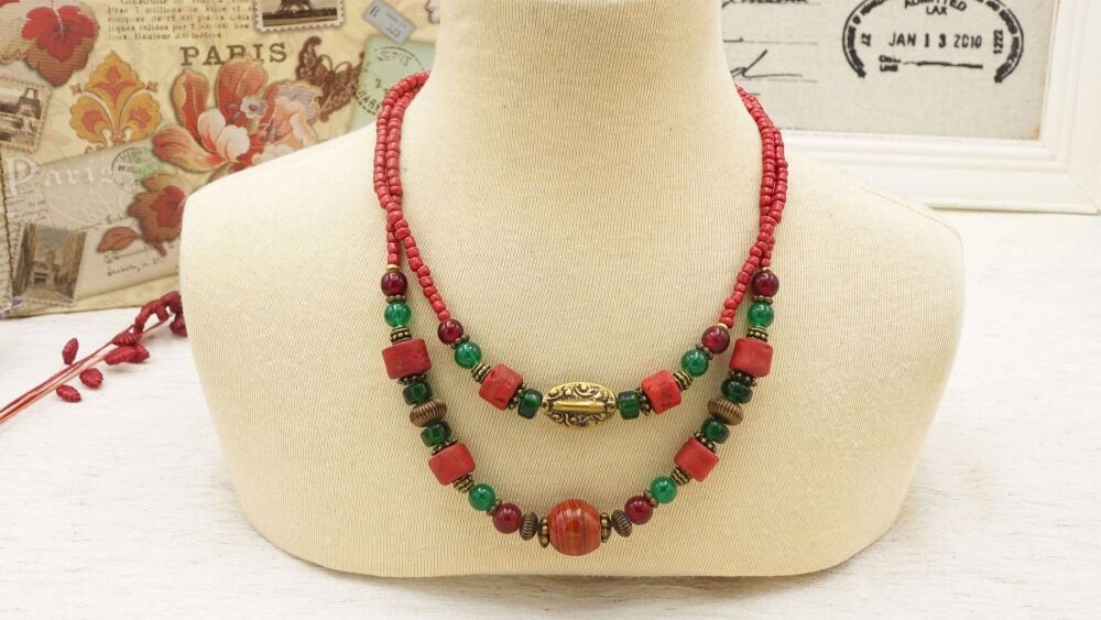 Beaded Christmas Necklace