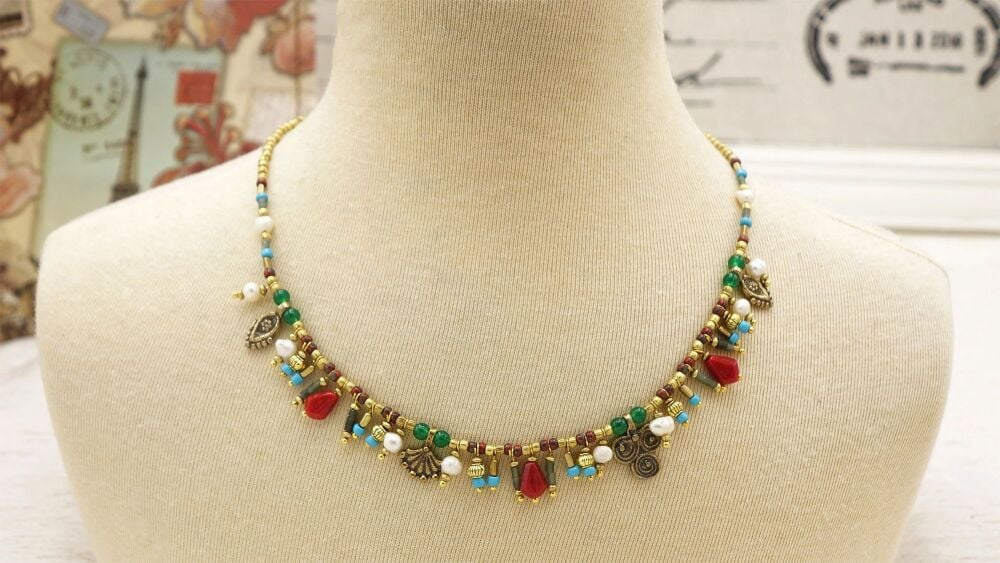 Boho Chic Style Beaded Necklace