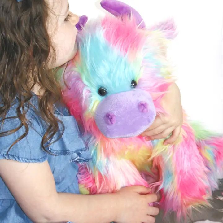 Rainbow Highland Cow 30 cm