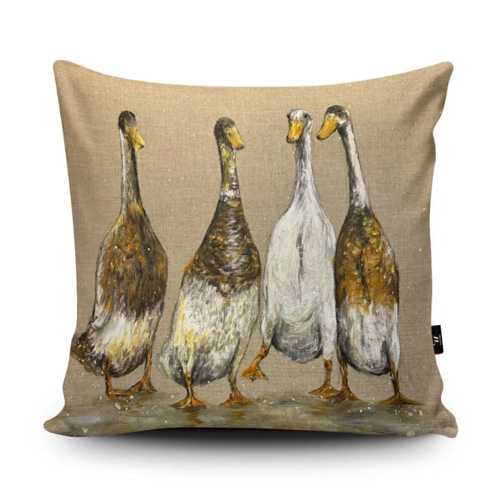 Linen Geese Vegan Suede Cushion