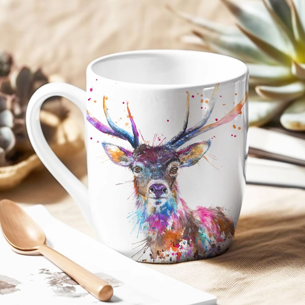 Splatter Stag Bone China Mugs