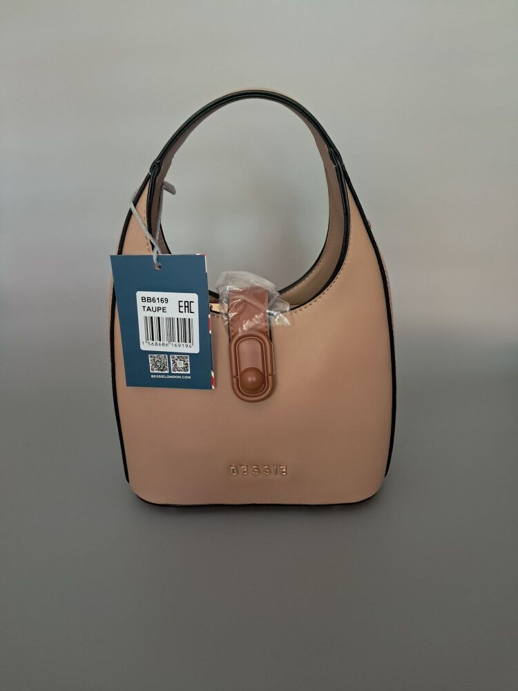 Bessie of London Small Urban Bucket Bag - Taupe