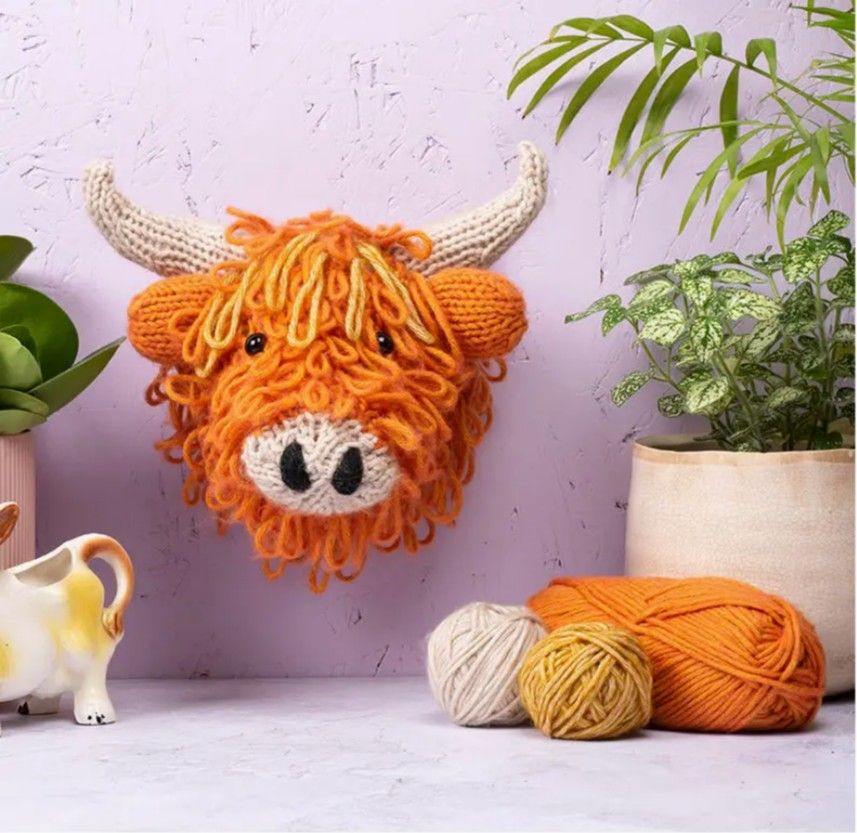 Mini Highland Cow Head Knitting Kit