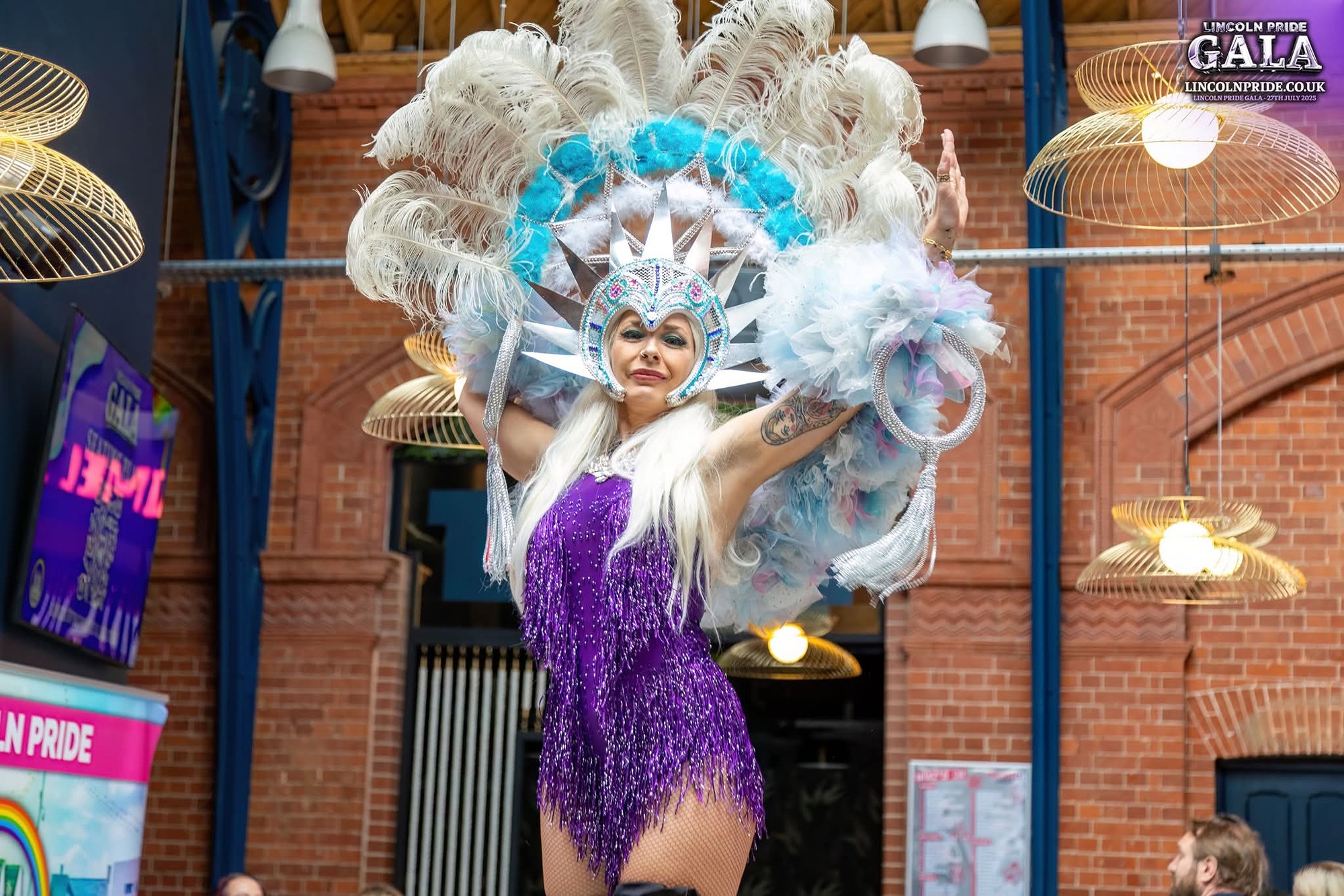 Showgirl on stilts