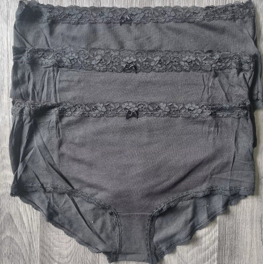 12 X EX M*S SHORT BRIEFS LACE WAISTBAND BLACK SIZE MEDIUM 12/14 £1.25 PAIR