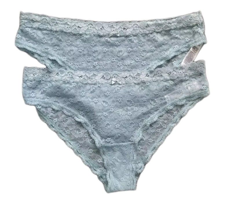 12 X EX M S LACE BRIEFS DUSTED AQUA SIZE M 12-14 £1.35 PAIR