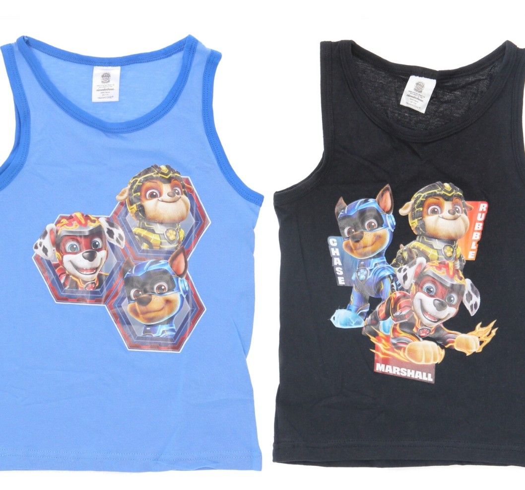 6 x Paw Patrol Boys Twin Pack Of Vest Tops Sizes 3/4 and 5/6 £2.95 Twin Pac