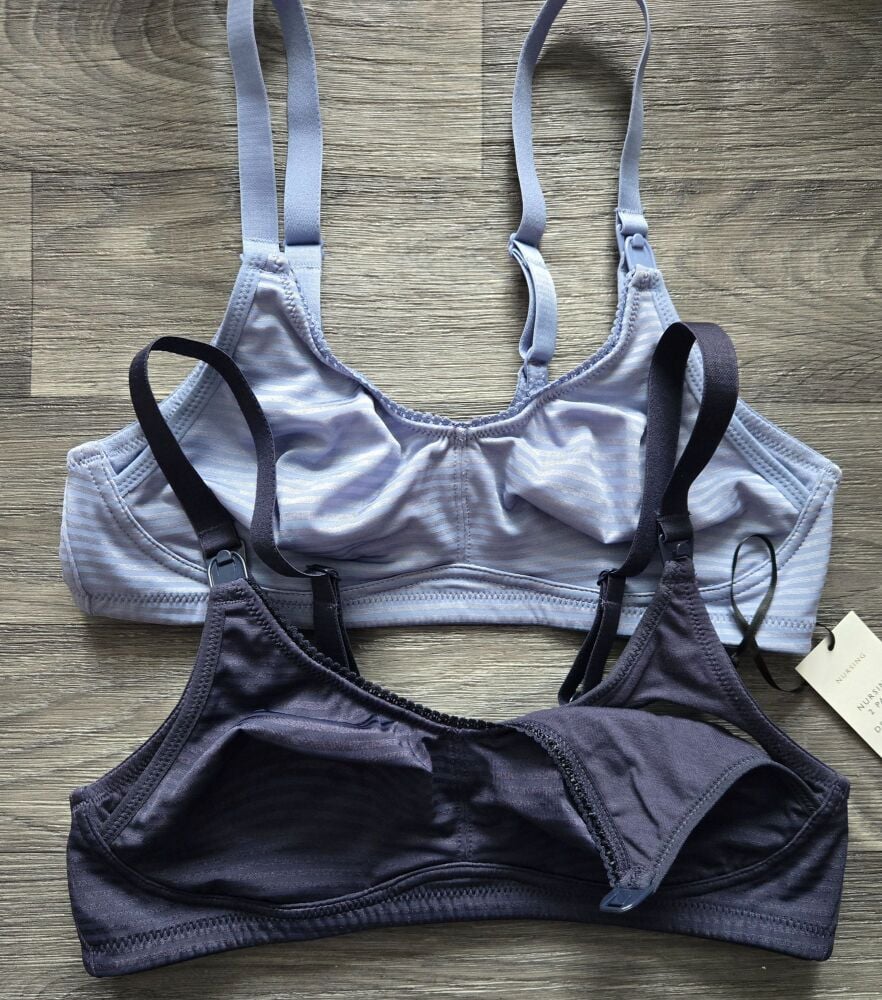 6 x Ex John Lewis Twin Pack Of Nursing Bras with drop cup, 2 colours Sizes
