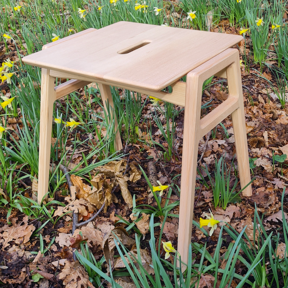 Light Ash Stool or Occasional Table