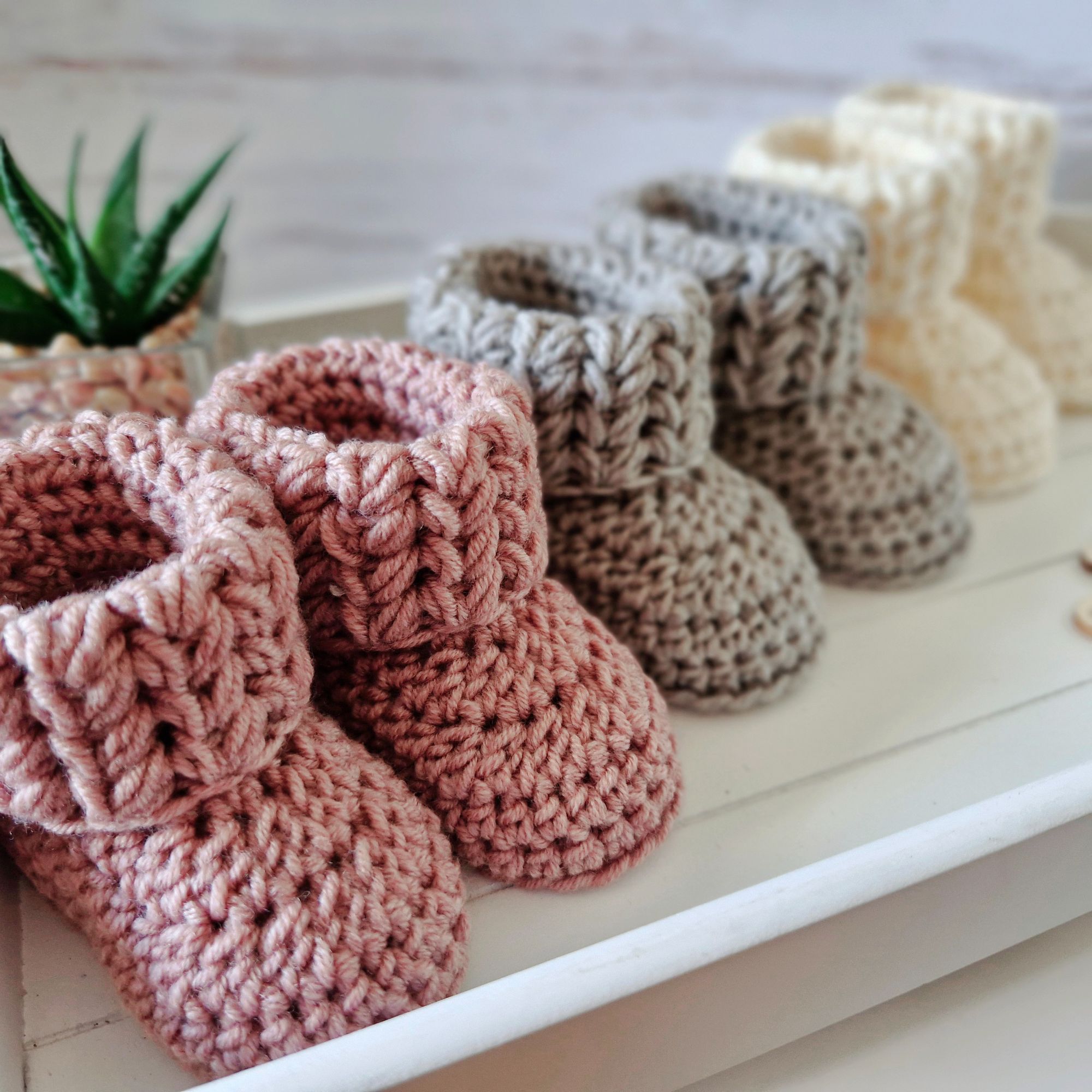 Merino wool baby booties