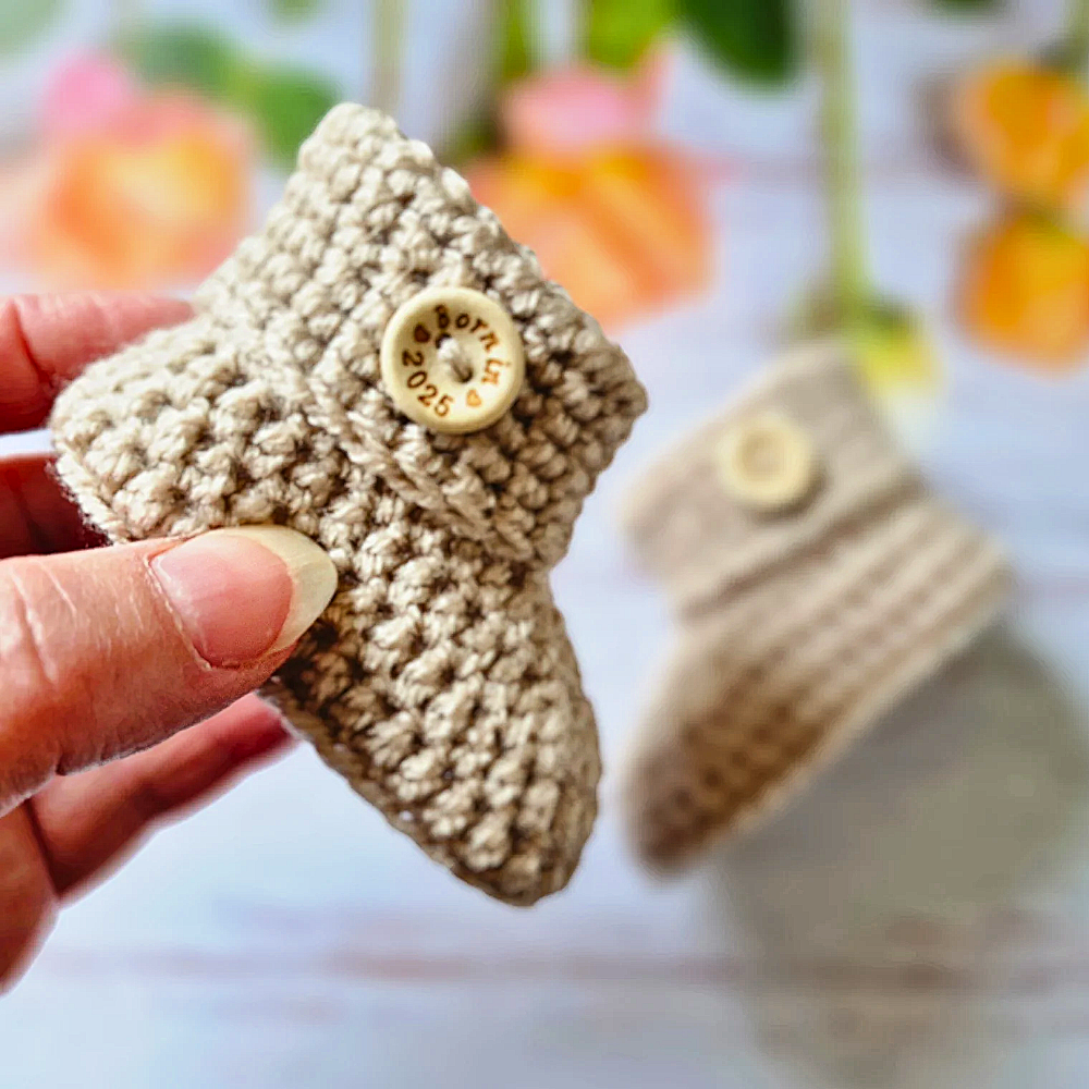 Born in 2025 crochet baby booties