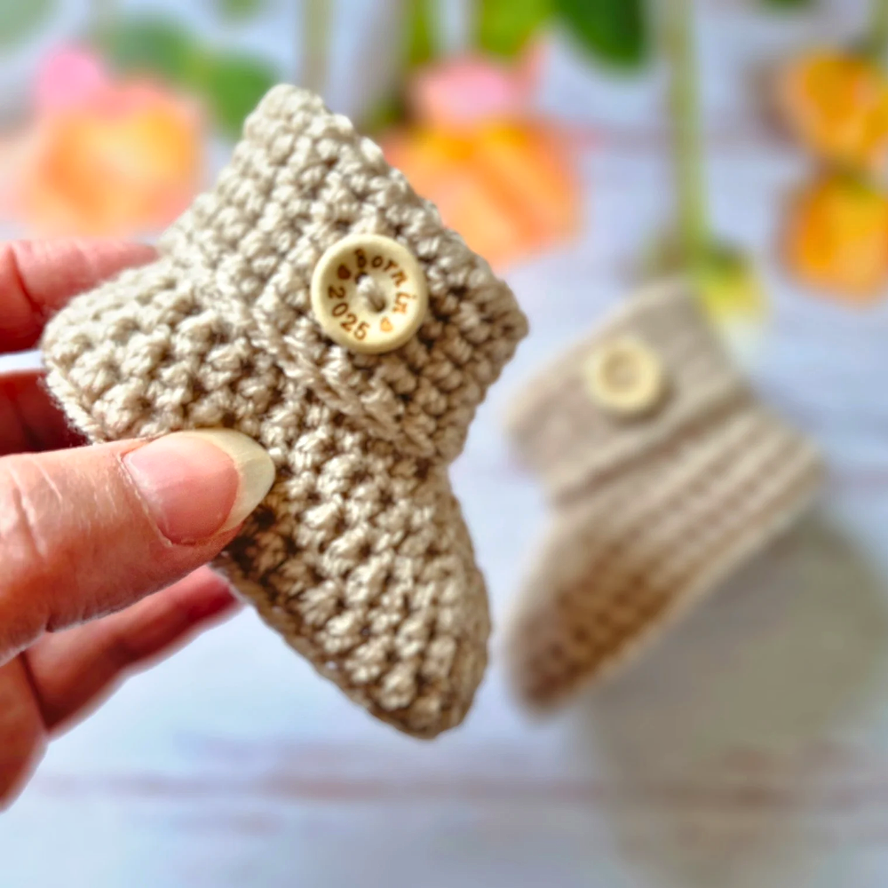 Born In 2025 Crochet Baby Booties