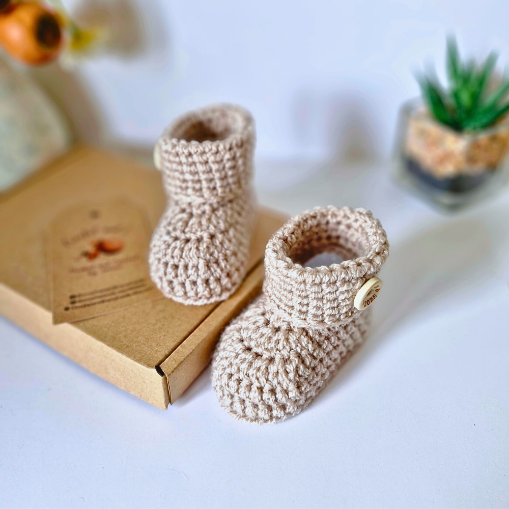 Born In 2025 Crochet Baby Booties