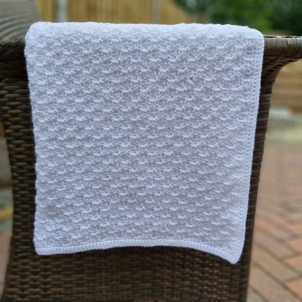 White Baby Hand Crochet Blanket - Perfect Gift