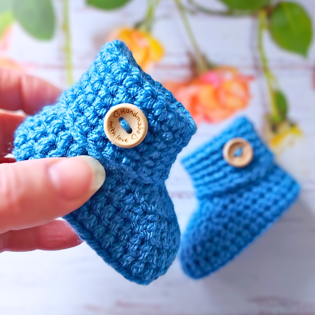 Handmade Crochet Baby Booties, Newborn 0-3 And 3-6 Months