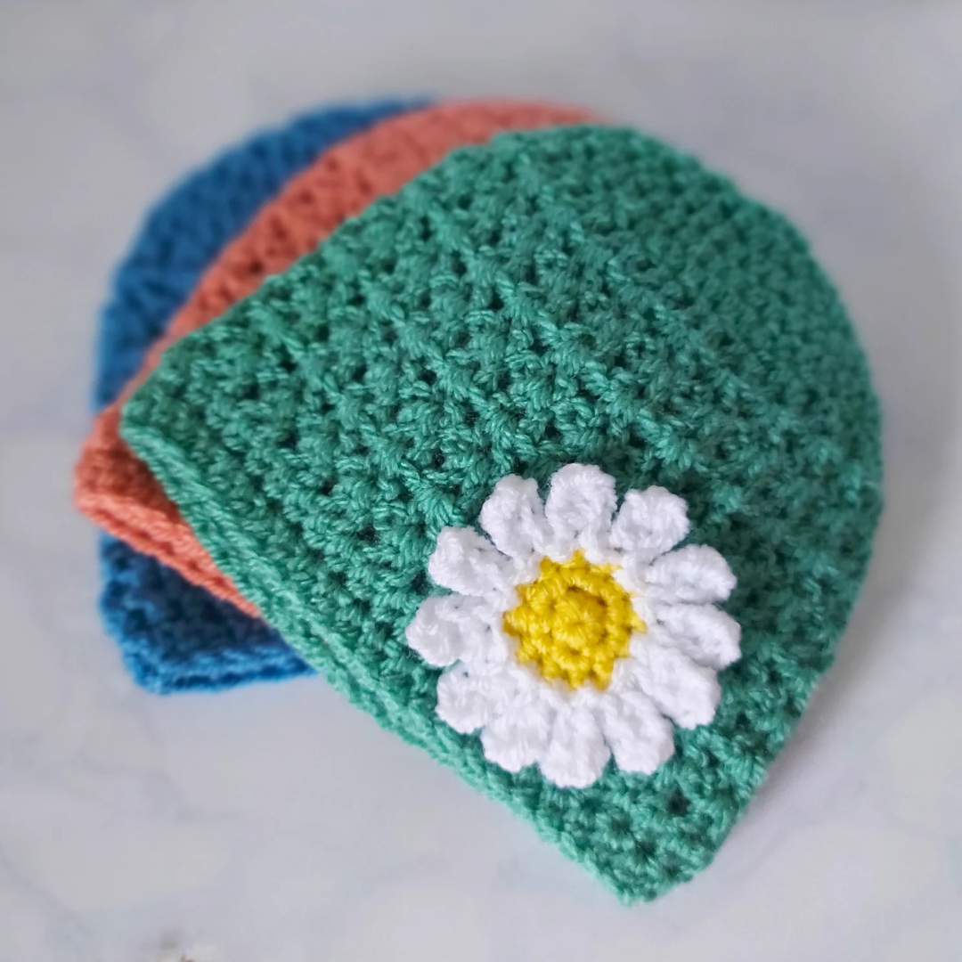 Crochet Newborn Baby Beanie Hat In Sage Green, New Baby Gift