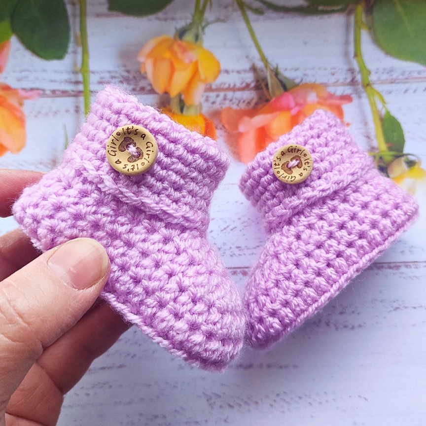 It's A Girl Baby Booties, Handmade Gender Reveal Idea