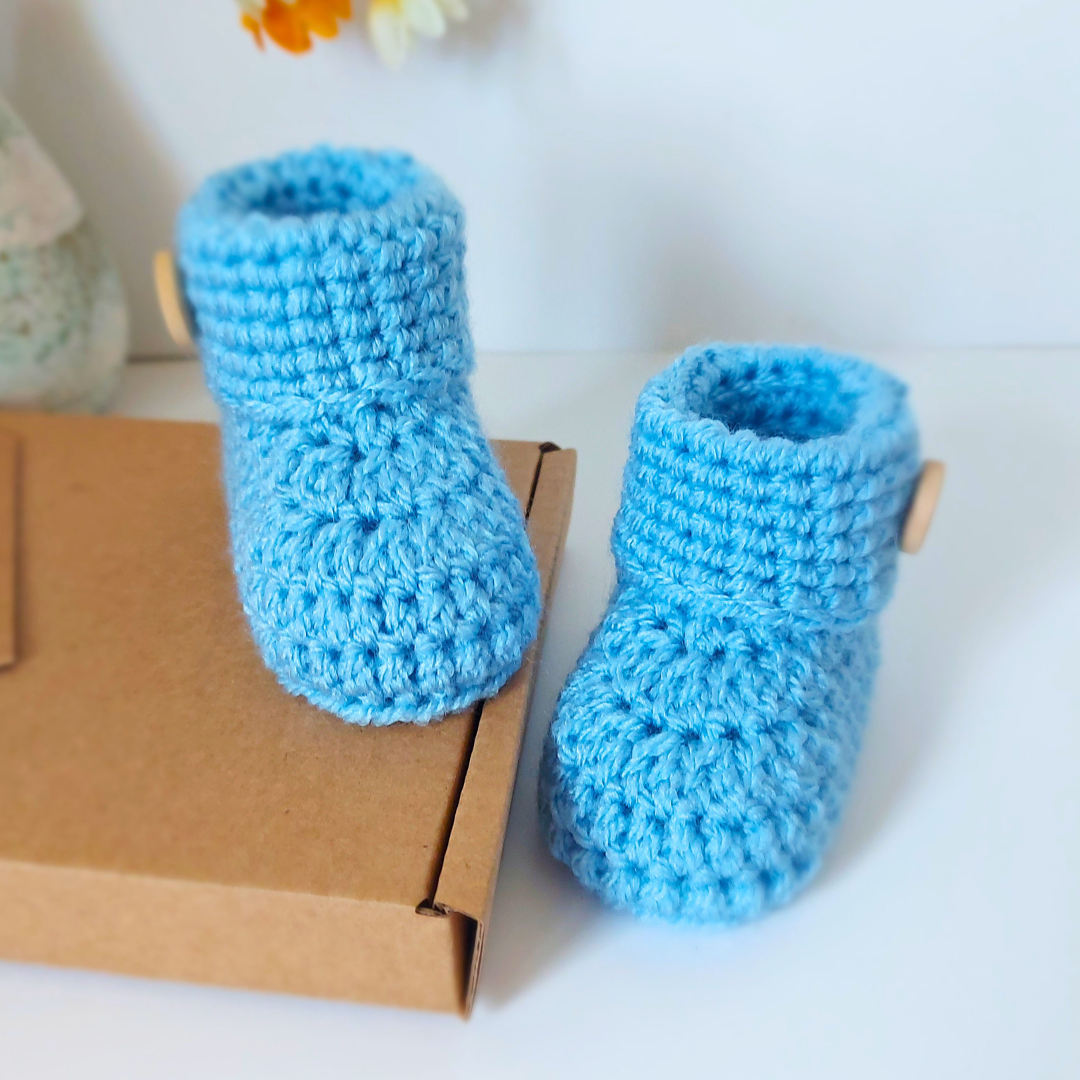 It's A Boy Blue Baby Booties, Gender Reveal Idea