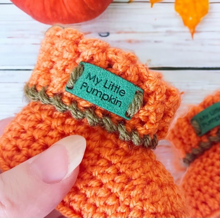 Pumpkin Baby Booties Crochet In Sizes Newborn, 0-3 and 3-6 Months