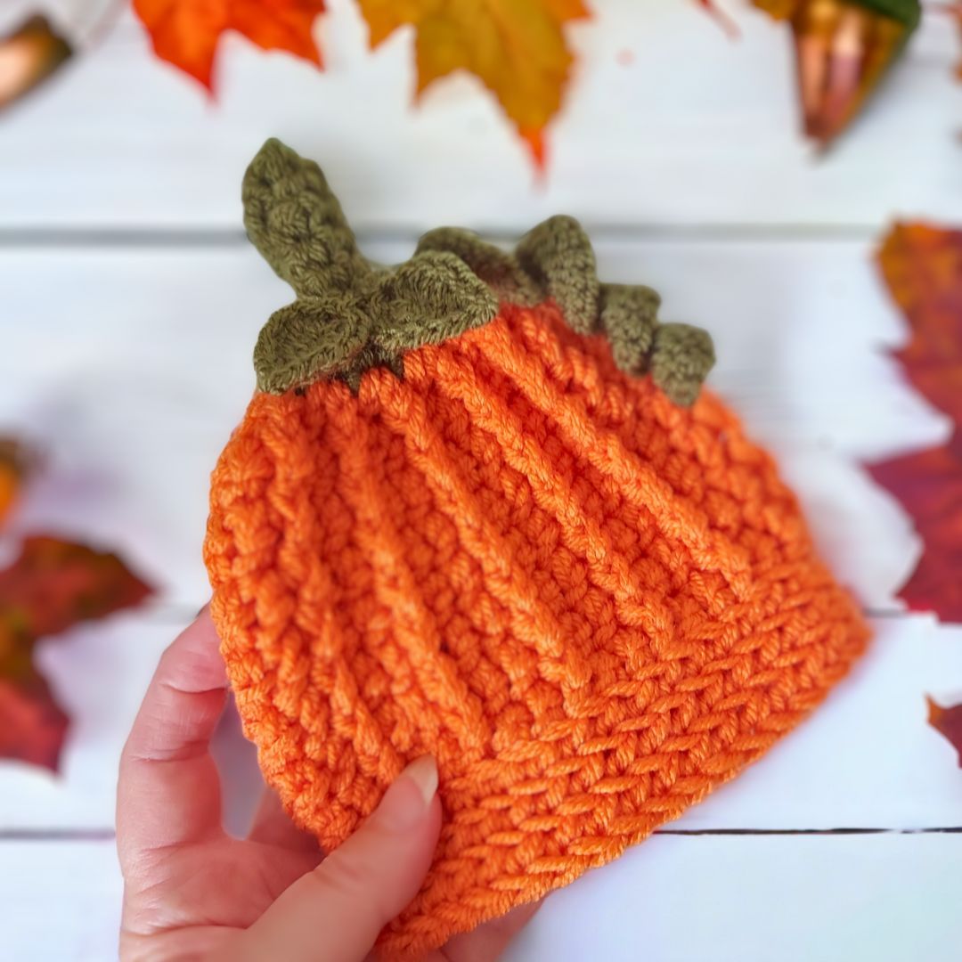 Novelty Crochet Pumpkin Beanie Hat In Sizes Baby To Adult