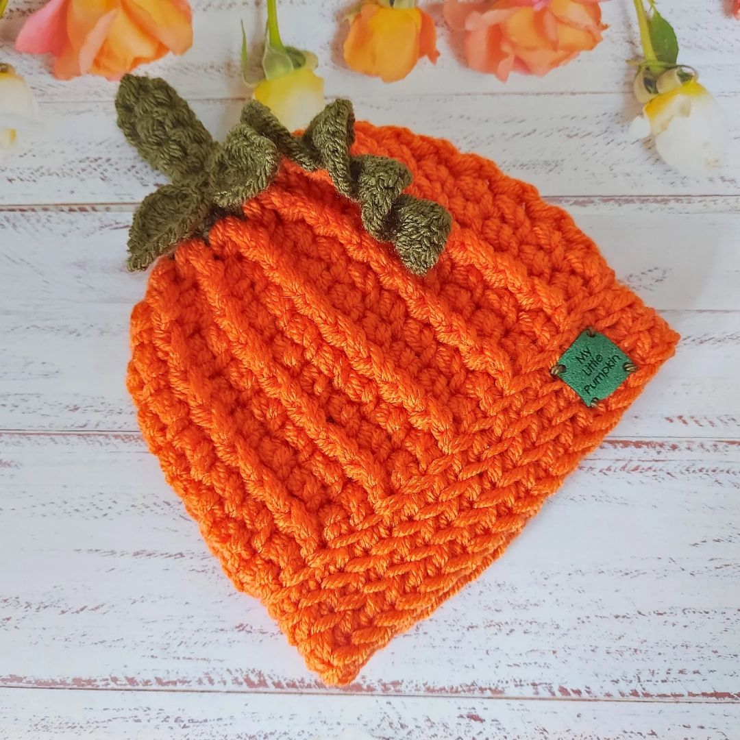 Cute Crochet Pumpkin Beanie Hat In Sizes Baby To Adult