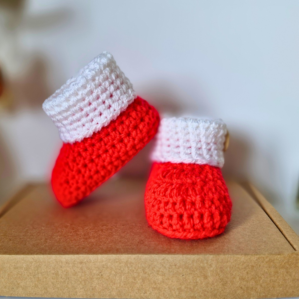 Baby's 1st Christmas Crochet baby Booties