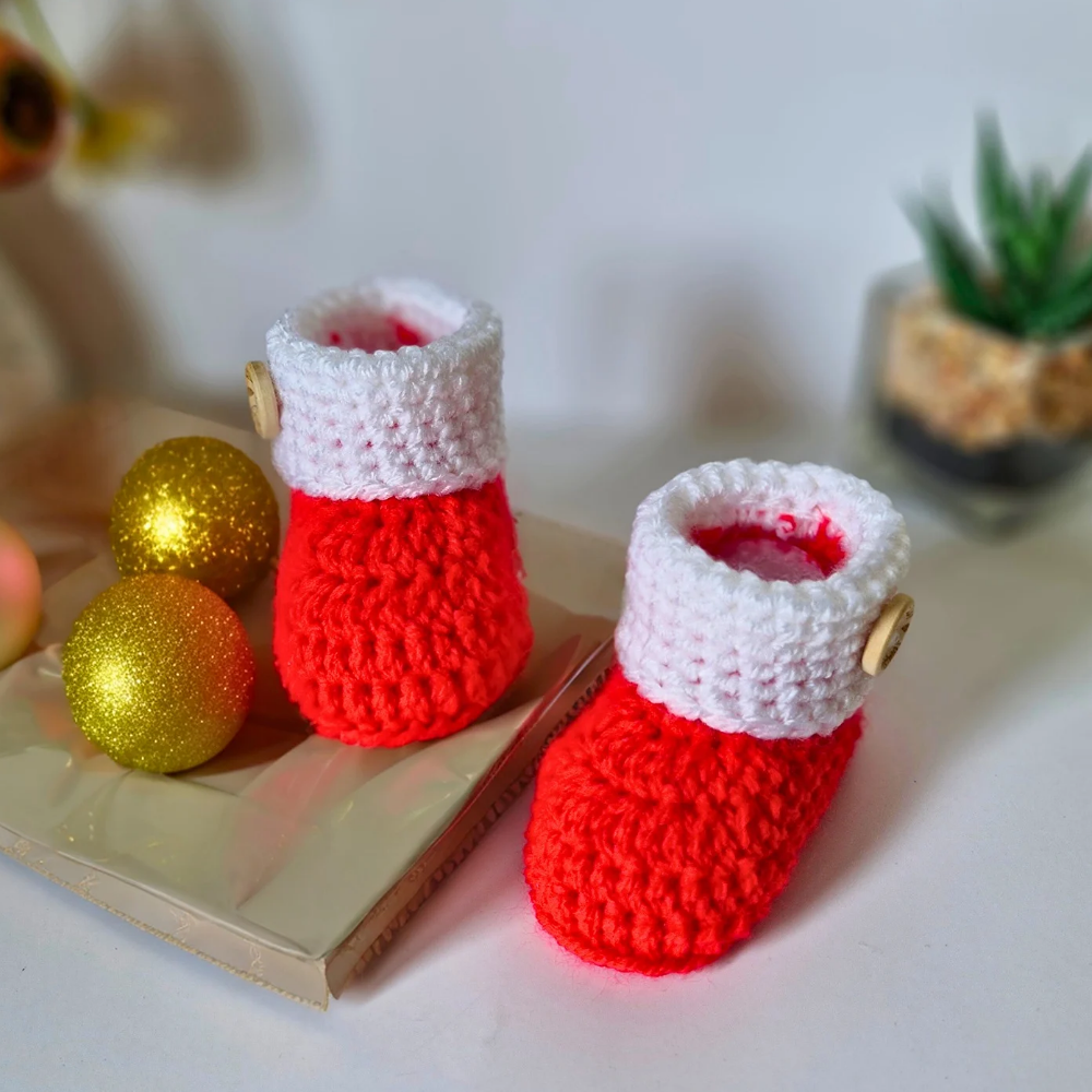 Babies First CHristmas Baby booties