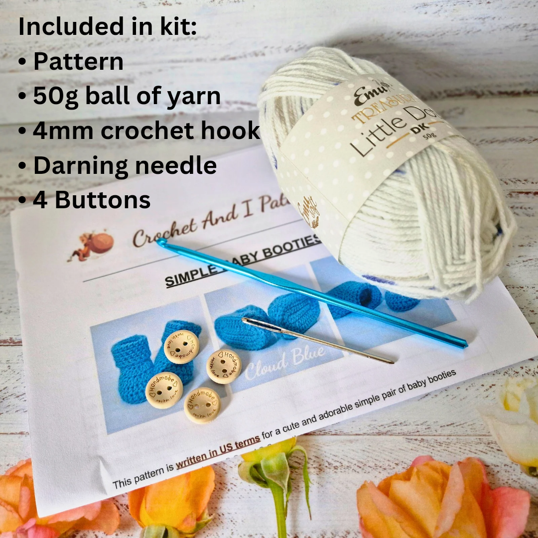 Crochet Kit: Handmade Baby Booties