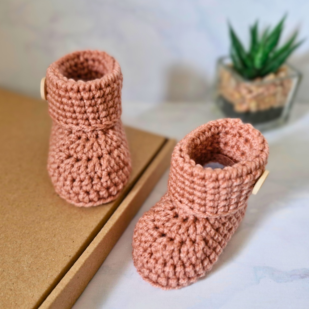 Crochet Baby Booties, Sizes Newborn, 0-3 And 3-6 Months