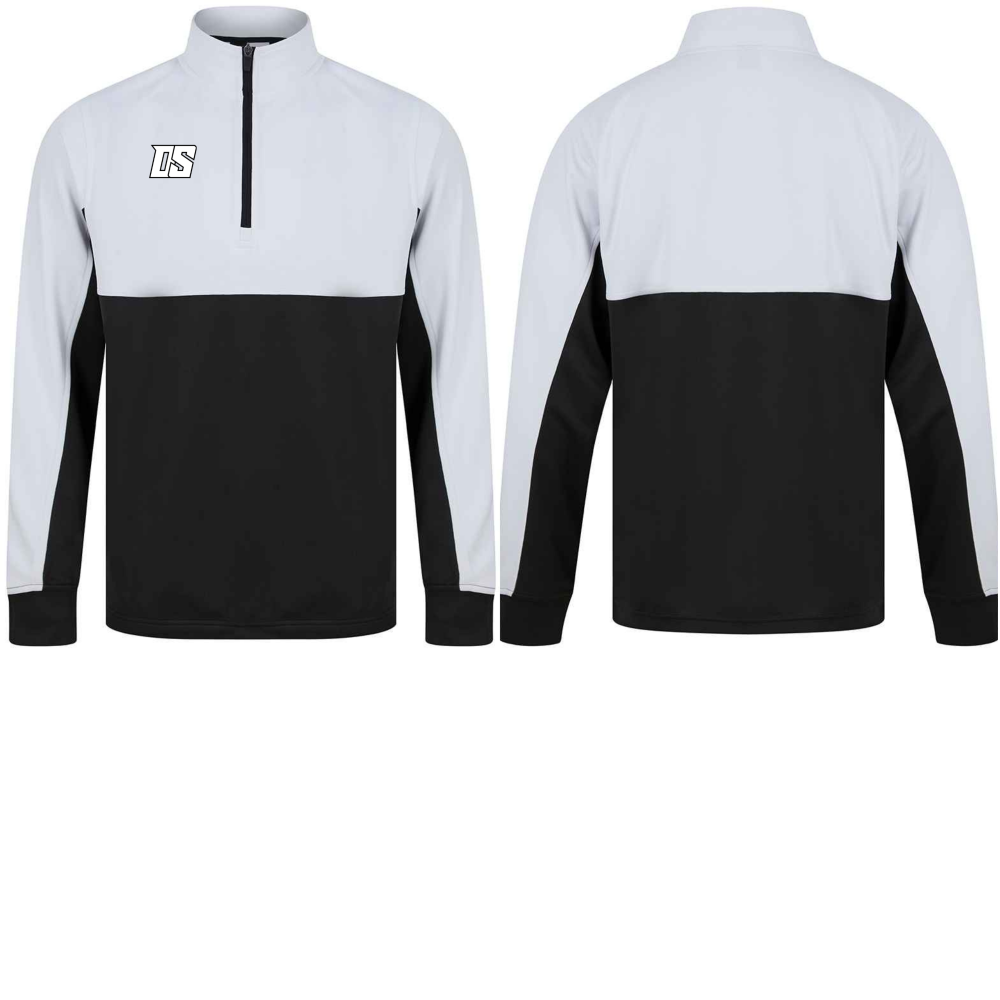 DS 1/4 ZIP JACKET WHITE/BLACK ADULTS