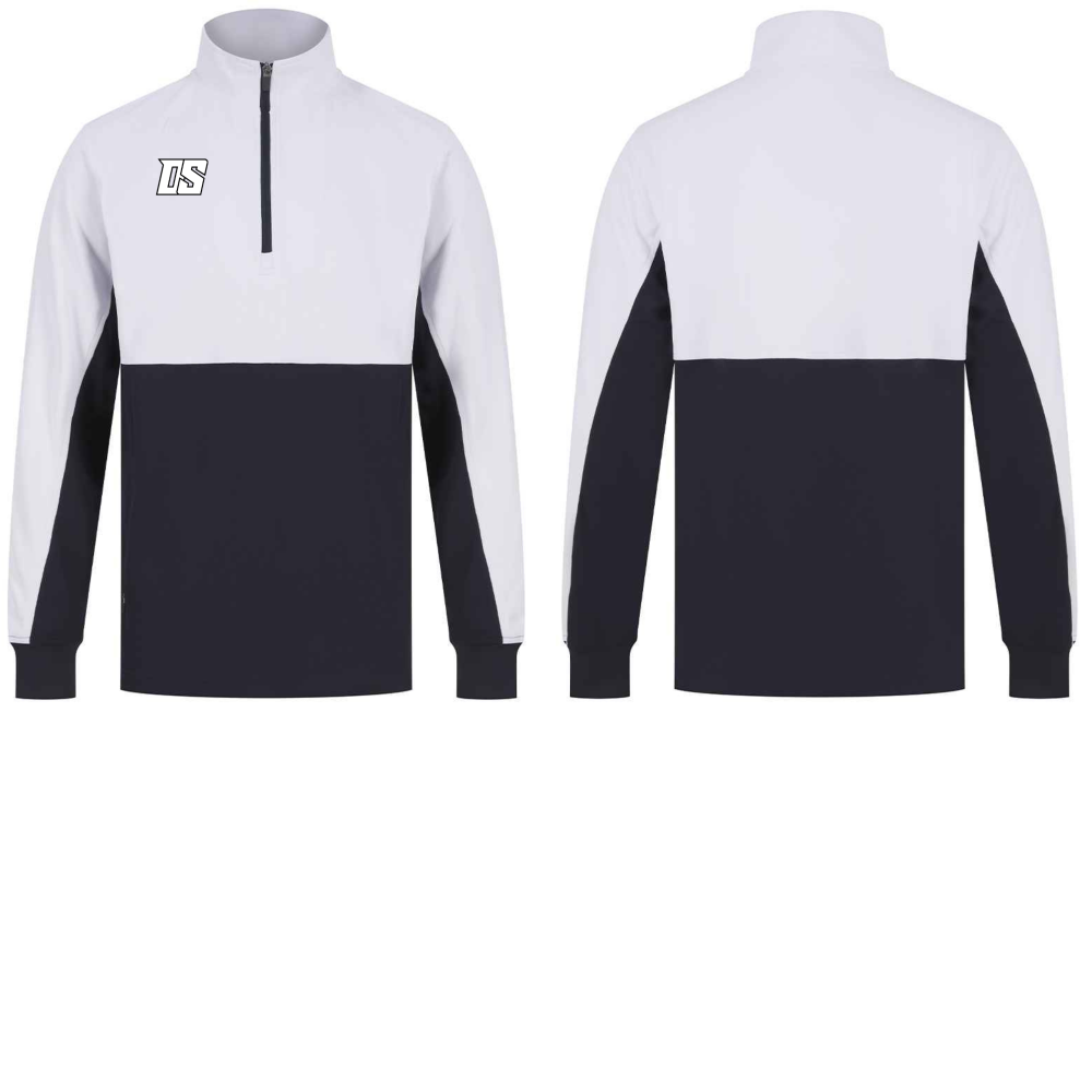 DS 1/4 ZIP JACKET WHITE/BLUE ADULTS