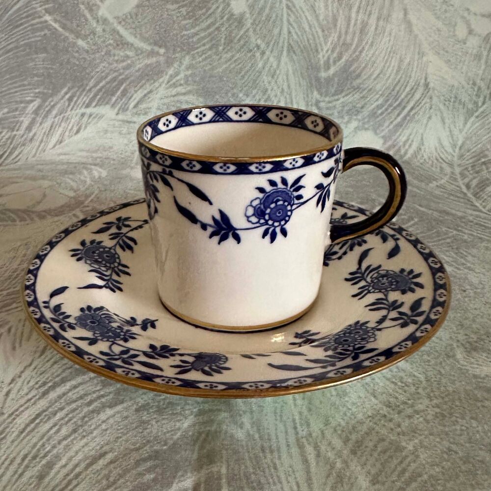 Mintons Delft Demitasse Coffee Cup & Saucer c.1870's*
