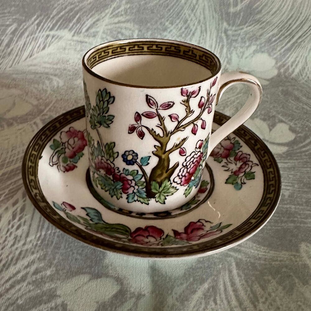 Bridgwood Anchor China Demitasse Cup & Saucer. Indian Tree Pattern c.1920's*