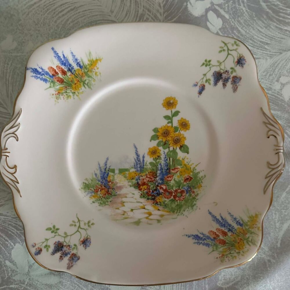 Royal Stafford Country Garden Pattern Cake Plate c.1920's*