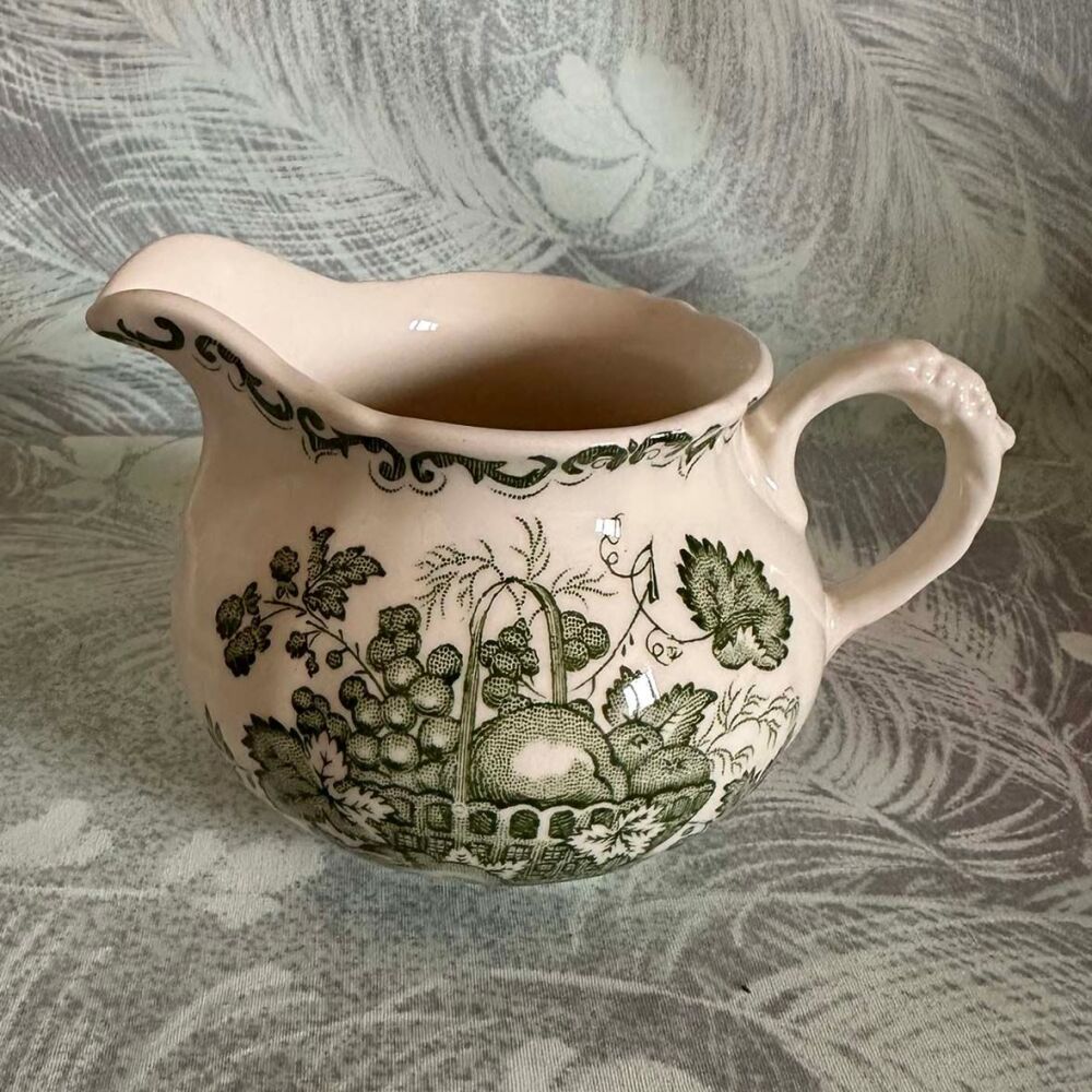 Vintage Masons "Green Fruit Basket" Pattern Small Milk Jug (Creamer) c.1950's*