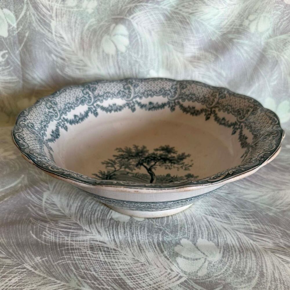 Antique William Ridgway & Sons "Humphrey's Clock" Footed Serving Bowl c.1879-1890