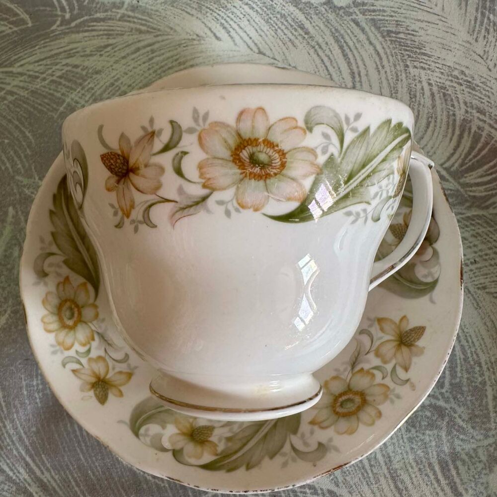Vintage Duchess Greensleeves Bone China Breakfast Cup & Saucer Duo c.1960's*
