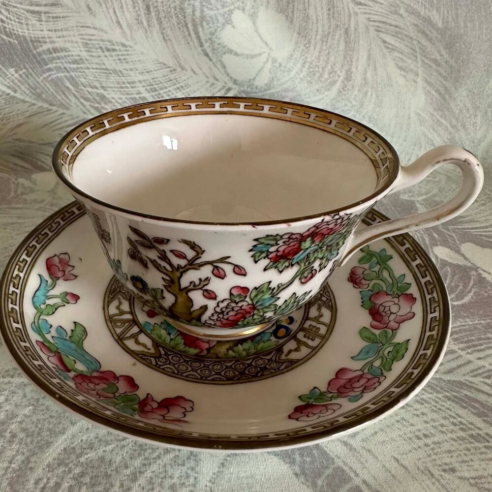 Antique Aynsley Anchor China "Indian Tree" Cup & Saucer Duo c.1910+*