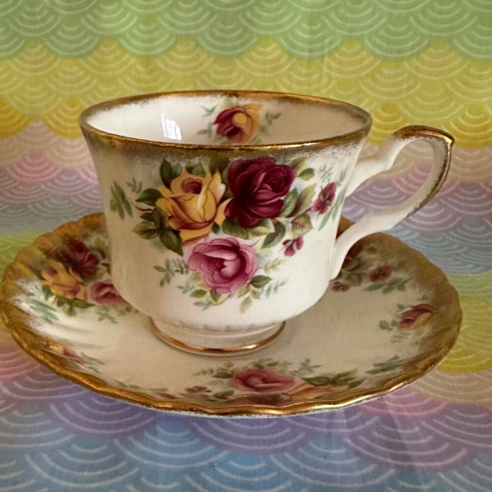 Vintage Royal Stafford Cup & Saucer Duo "Bouquet" c.1950's*