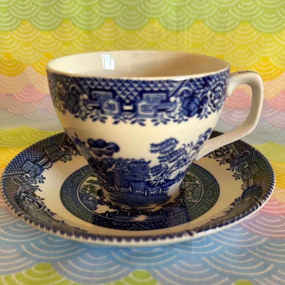 Woods Willow Pattern Cup & Saucer c.1920-1960*