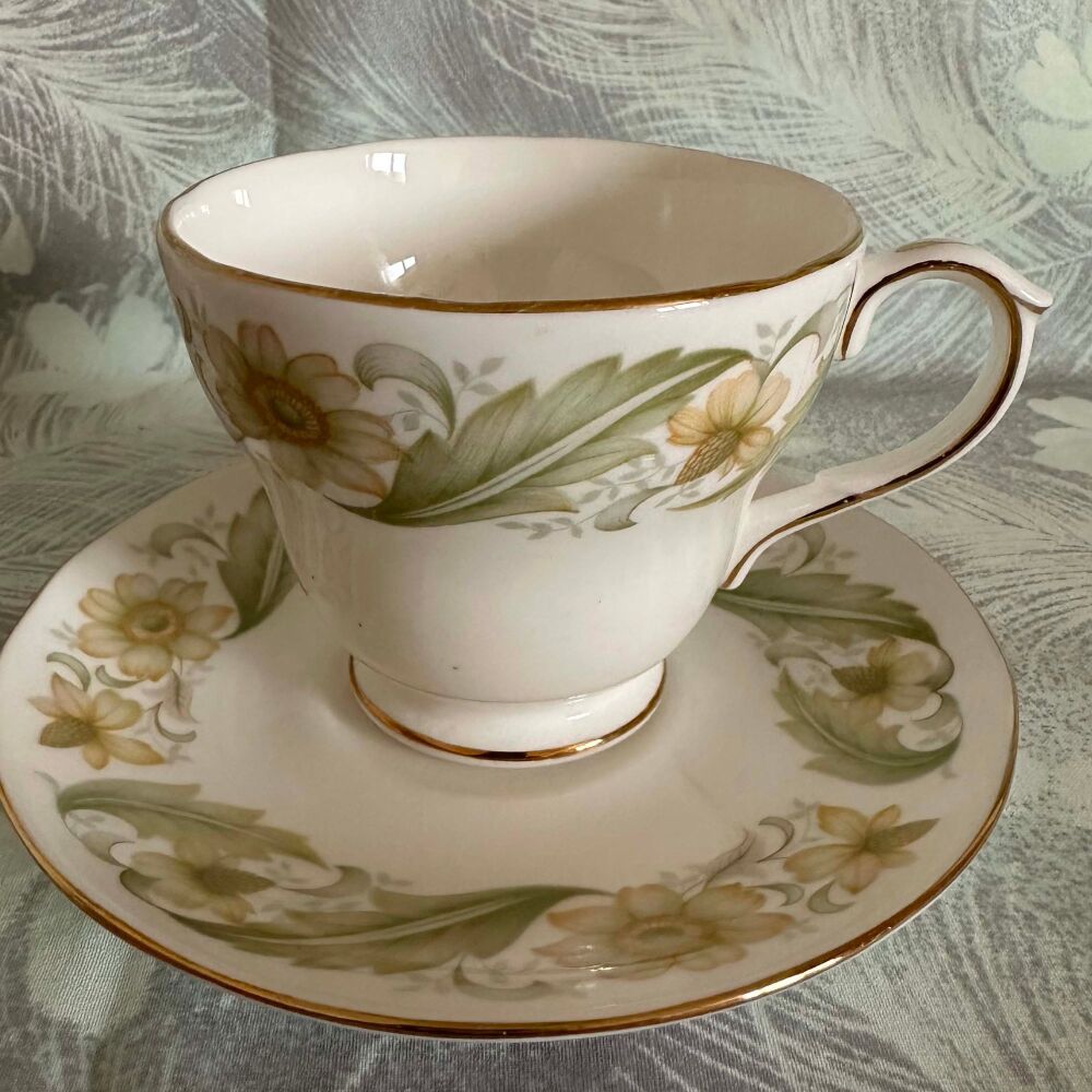 Vintage Duchess Greensleeves Bone China Tea Cup & Saucer Duo c.1960's*