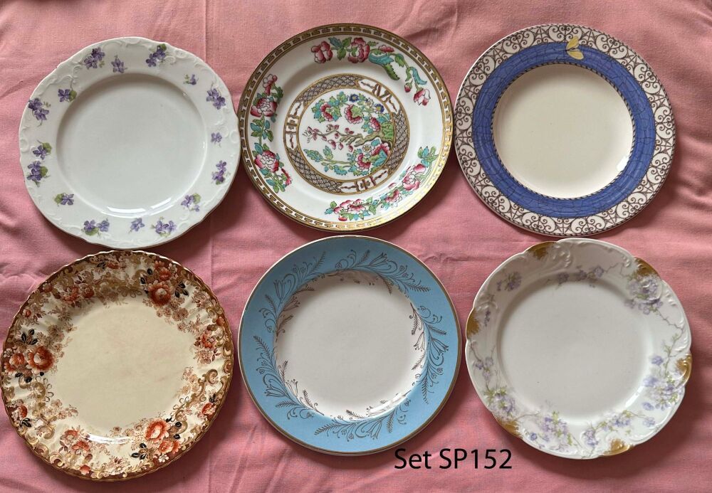 Mismatched Set of 6 Vintage Tea Plates (Ref SP152)*