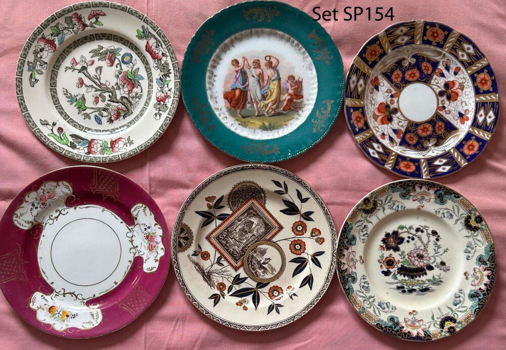 Mismatched Set of 6 Vintage Tea Plates (Ref SP154)*