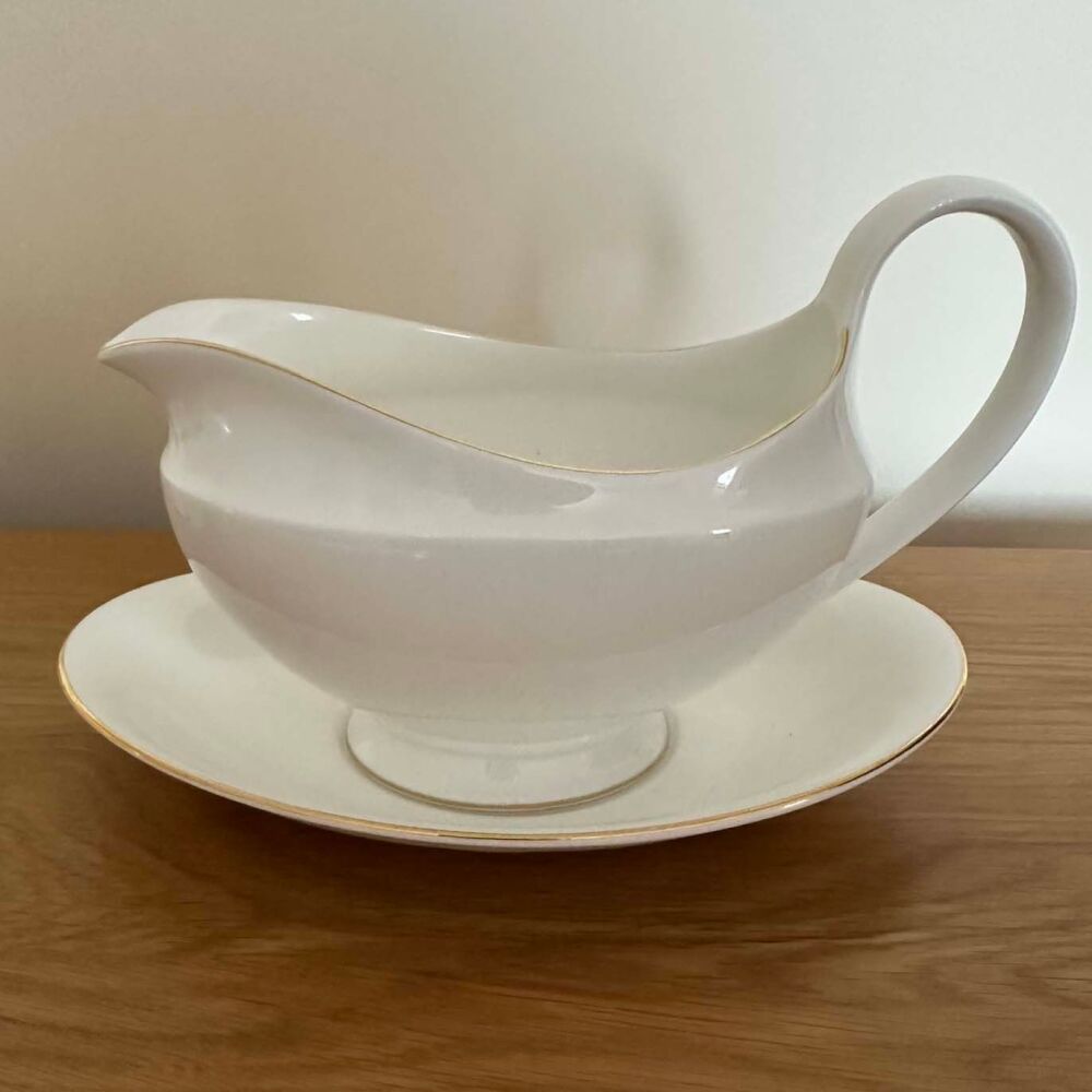 Wedgwood Signet Gold Gravy Boat & Saucer