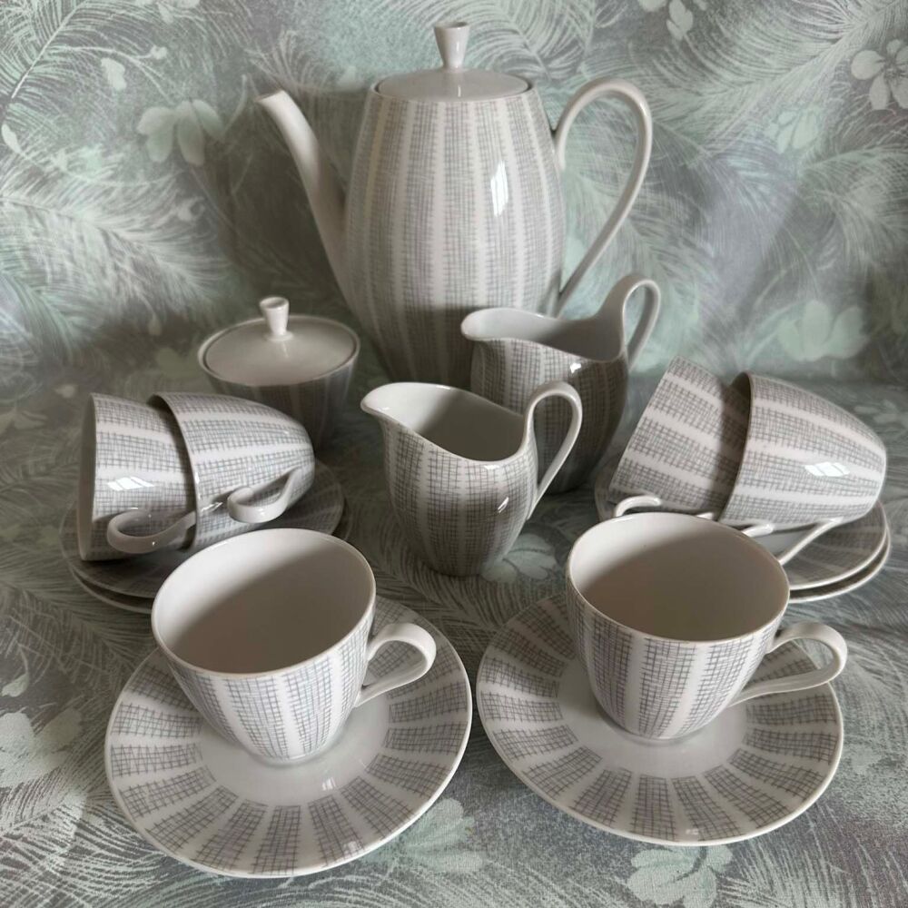 Vintage Seltmann Weismann "Isolde" Demitasse Coffee Set for 6. c.1949-1954